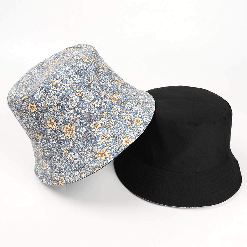 Women's Small Chrysanthemum Double-sided Printing Bucket Fisherman Hat