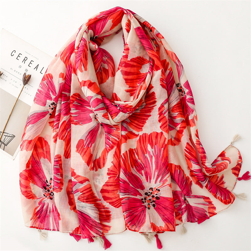 Creative Chinese Style Cotton And Linen Scarf