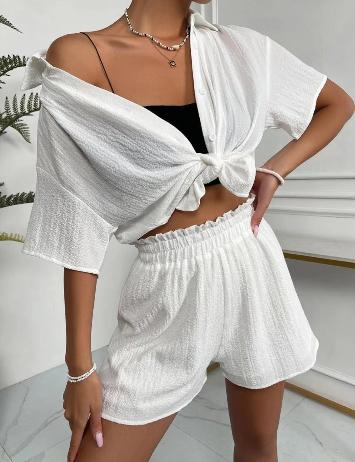 Fashion Casual Short Sleeve Suit