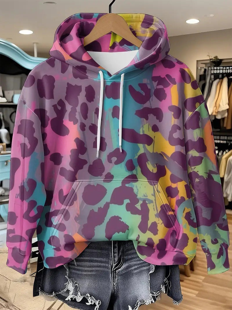 Graffiti Gradient 3D Printed Women's Hooded Sweatshirt