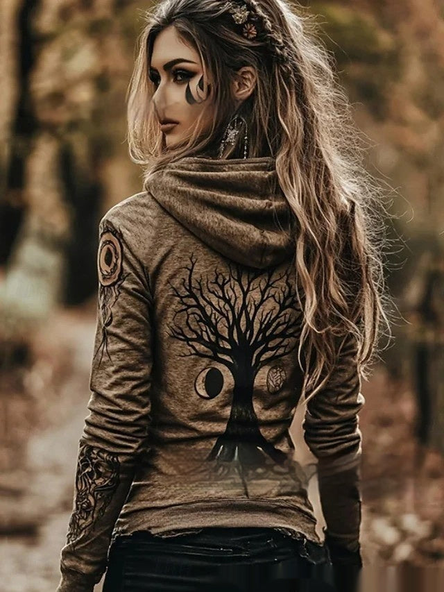 Lady's 3D Digital Print Loose Sweatshirt