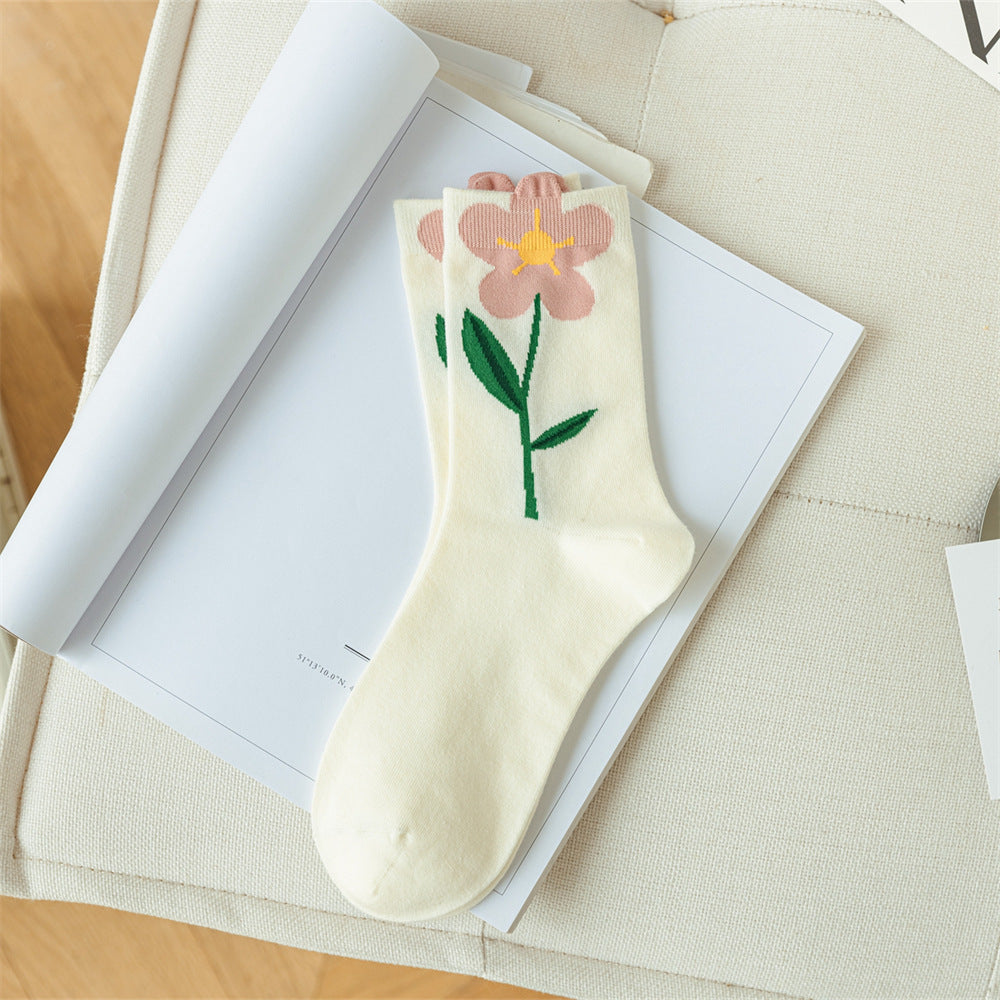 Dadongmen All-match Tulip Pile Socks Cute Stockings