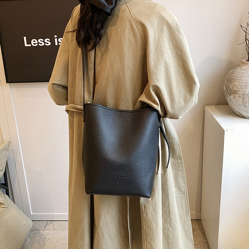 New Autumn Fashion Two-piece Soft Bucket Bag Set