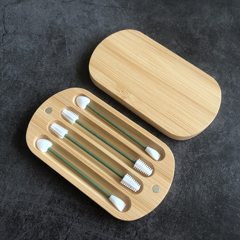 4-pack Biodegradab Bamboo Cotton Buds Reusable Ear Swab