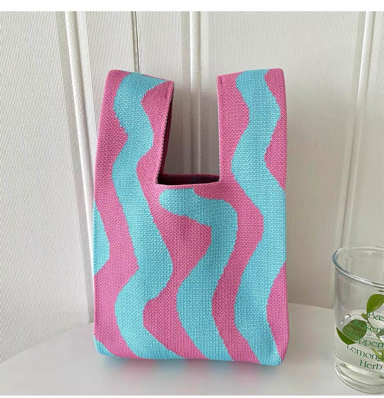 Girl's Multi-color Knitted Shoulder Bag