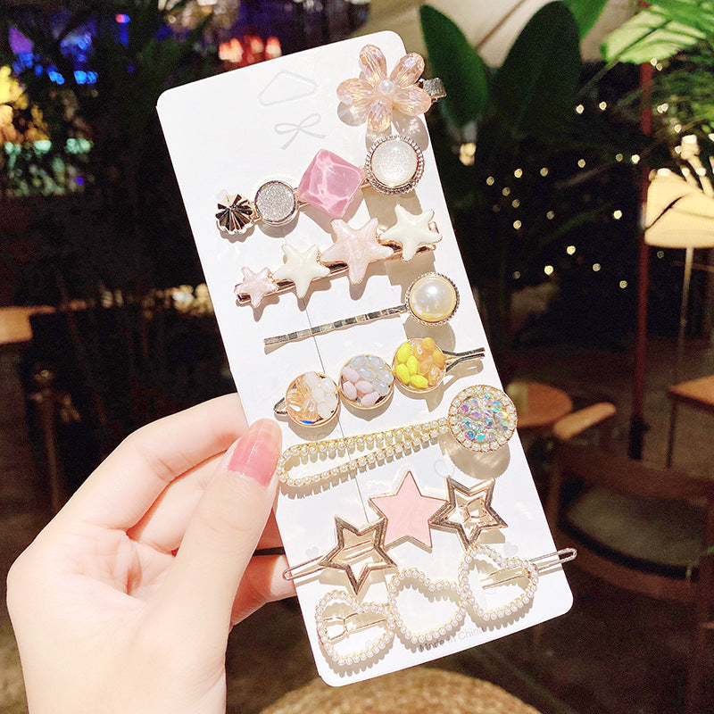 Pearl Hairpin Hair Accessories Mermaid Princess Hairpin Bangs Clip Side Clip Heavy Industry