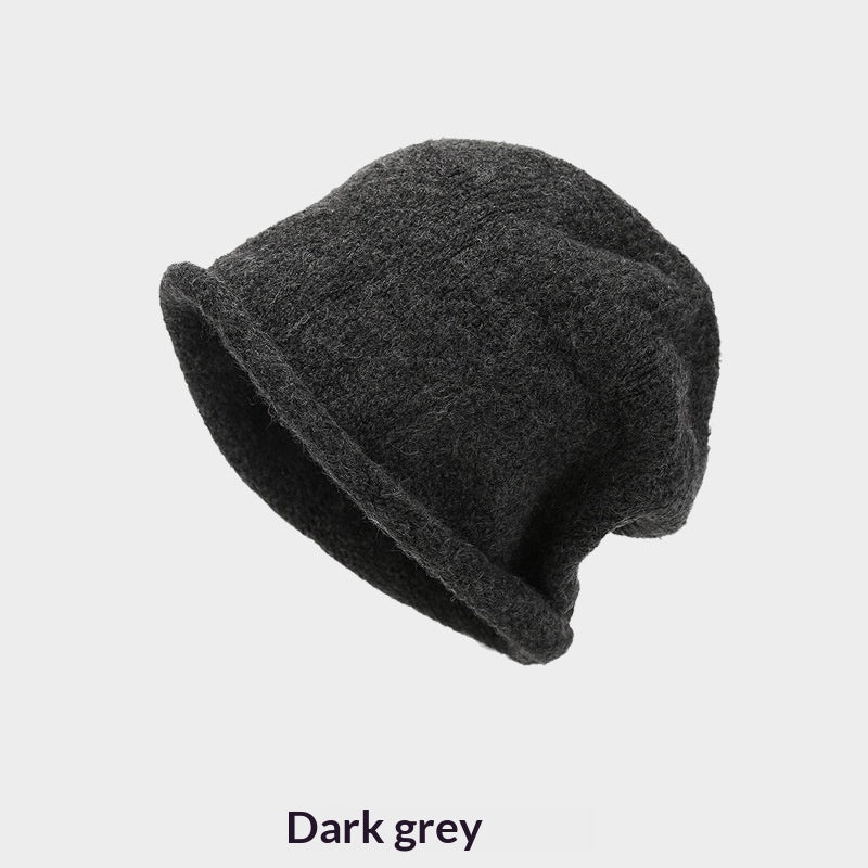 Dame Efterår/Vinter Beanie med rullet kant for varme
