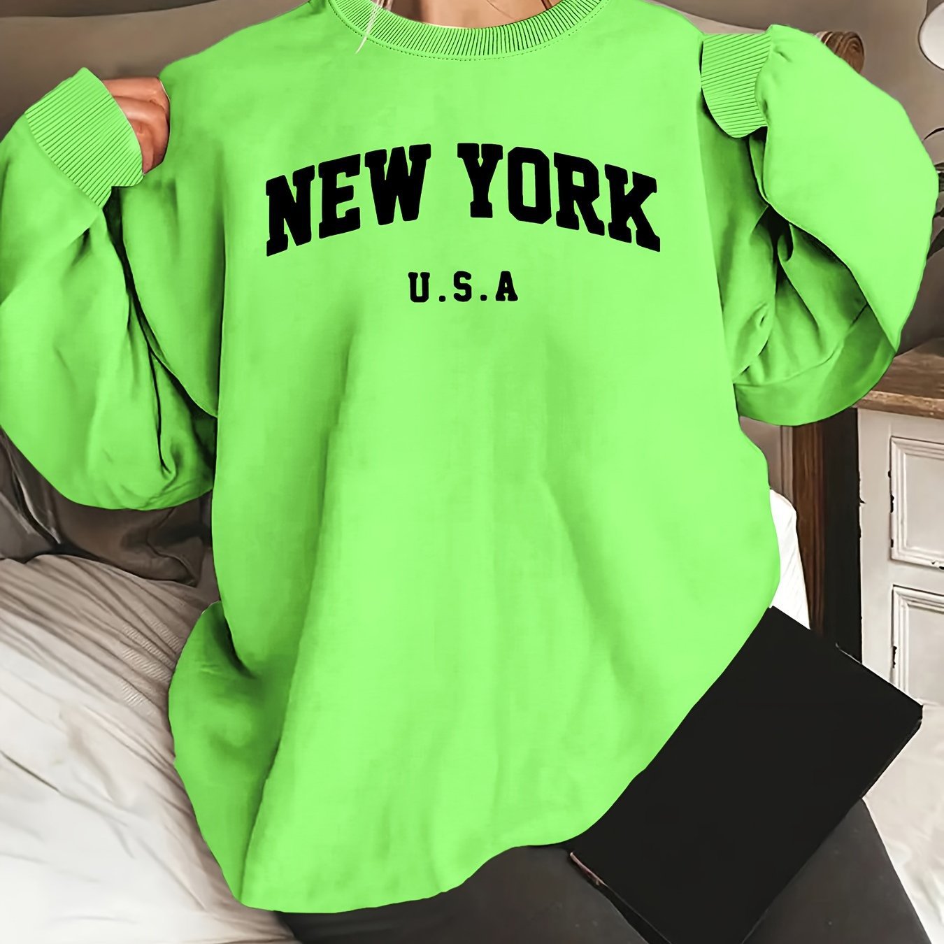 Hooded Sweatshirt Casual Long Sleeve Round Neck Women