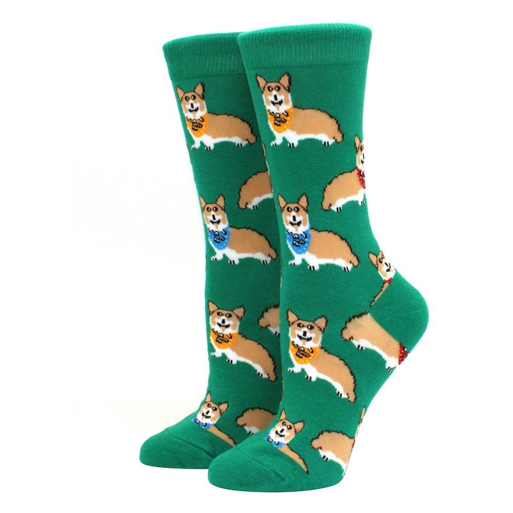 Colorful Women's Cotton Round Socks Funny Banana