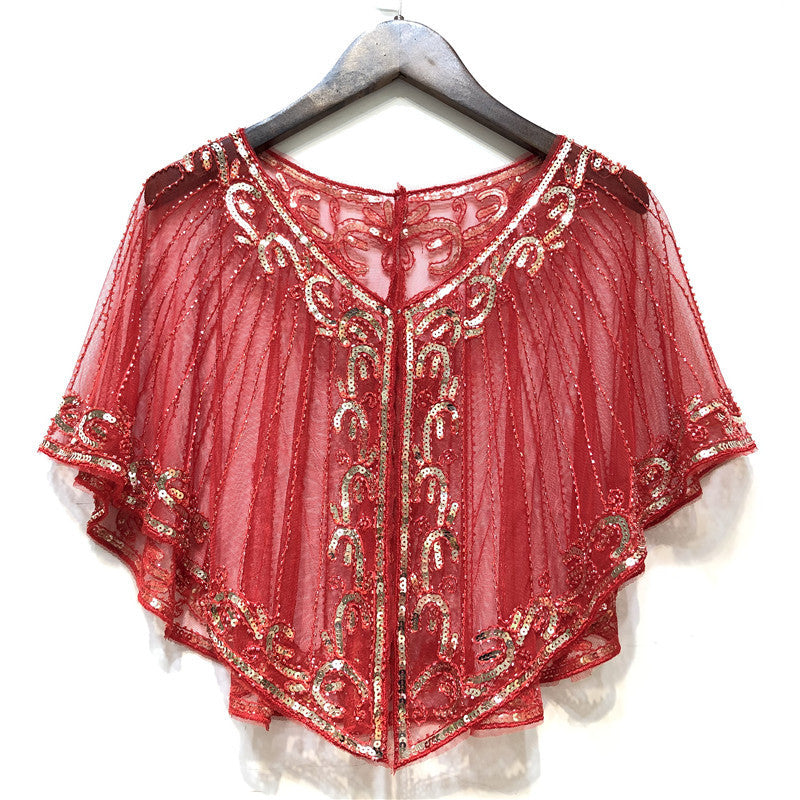 Shawl Outer Match Short And Thin Sequined Dress