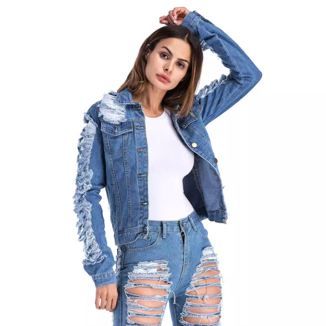 Europæisk og amerikansk plus size-denimtøj til kvinder