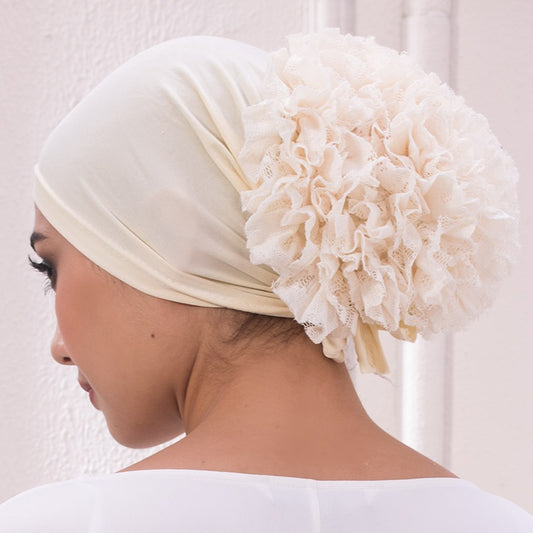 Large Flower Solid Color Lace Plate Flower Hat