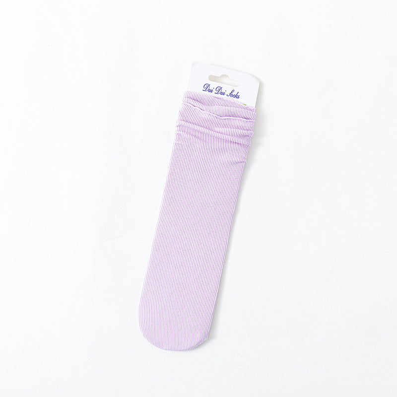 Ladies Velvet Solid Color Loose Mouth Socks