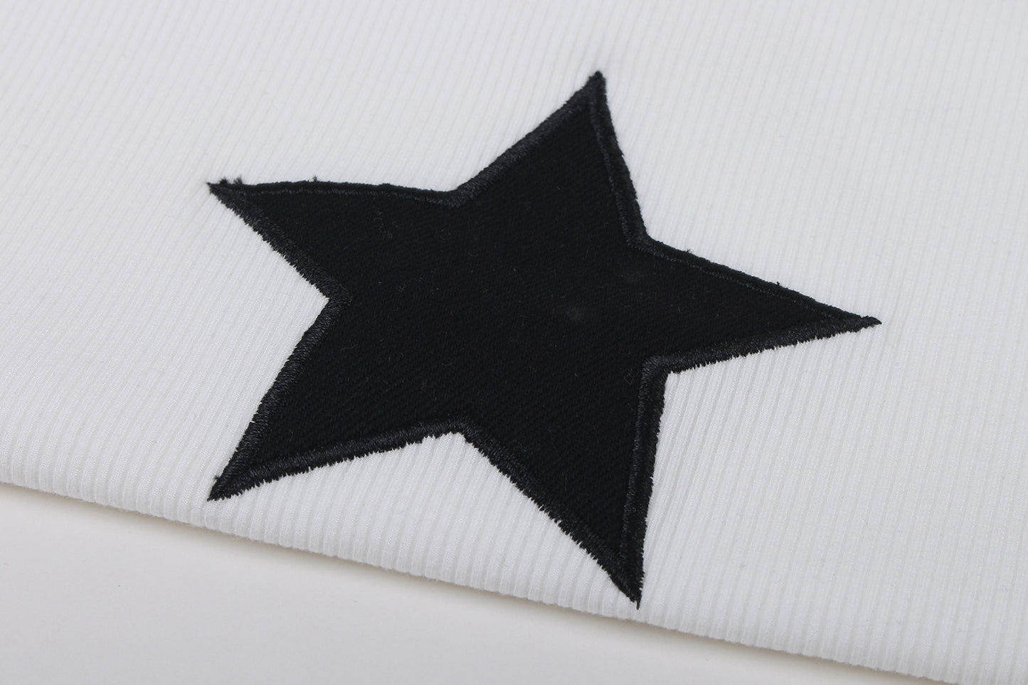 Embroidered Star Print Round Neck Sleeveless Top Vest