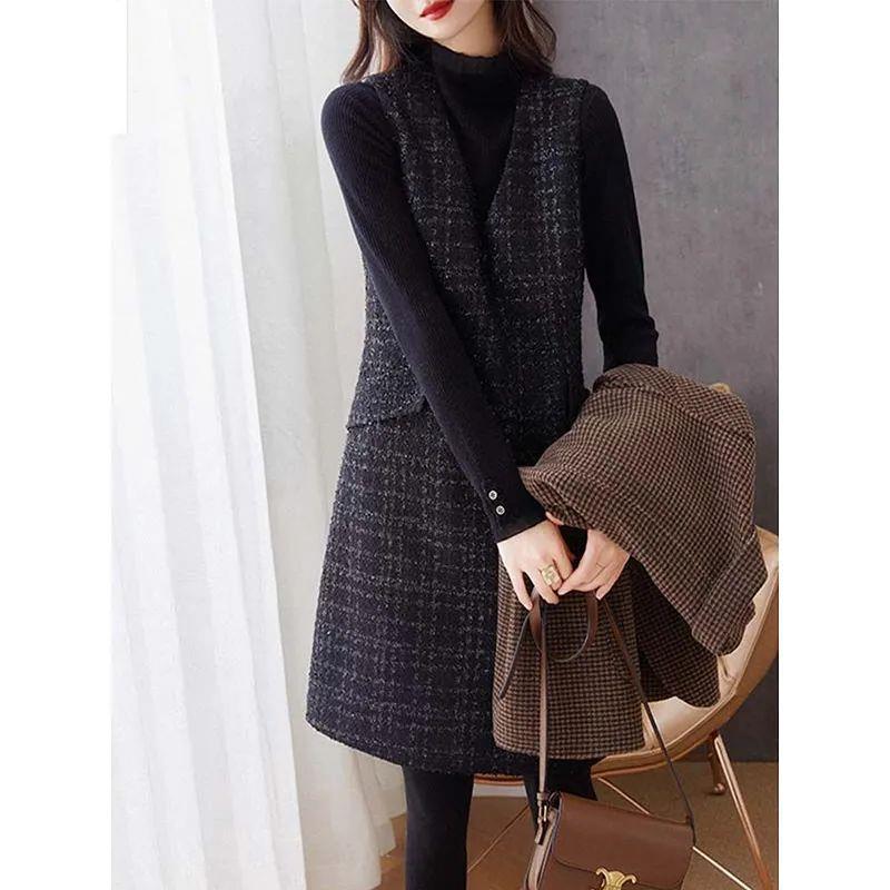 Womens Retro-Style Chic Casual Vest Dress