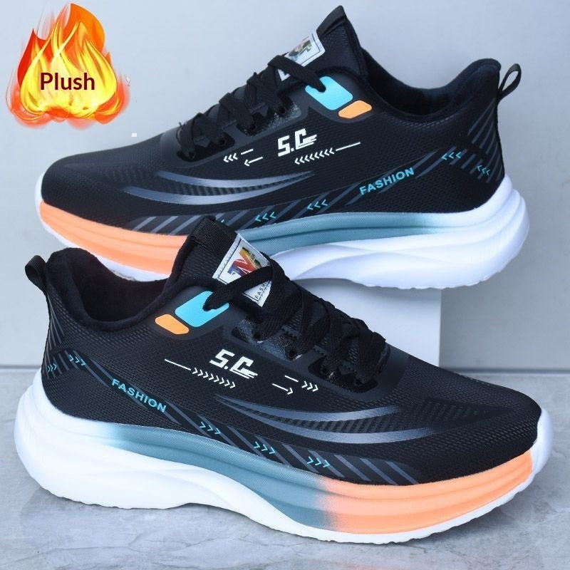 Mens Soft-soled Leather Waterproof Casual Athletic Shoes