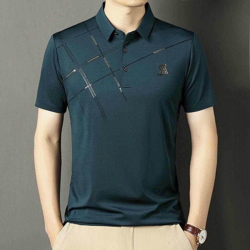 Business Casual Revers T-shirt Tynd til Midaldrende Mænd