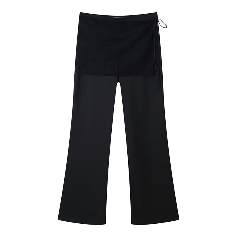 Women's Silk Satin Lace Wrapping Towel Trousers