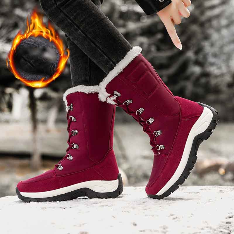 Fashion Ladies Plus Velvet High-top Cotton Boots