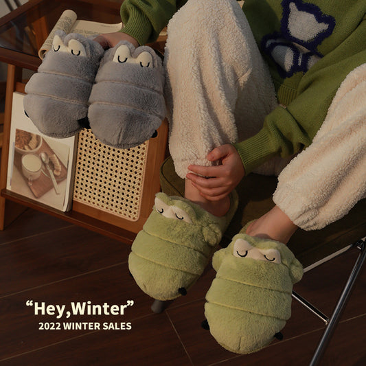 Female Winter Cute Cartoon Interior Home Couple Warm Plush Comfortable Student Fluffy Slippers