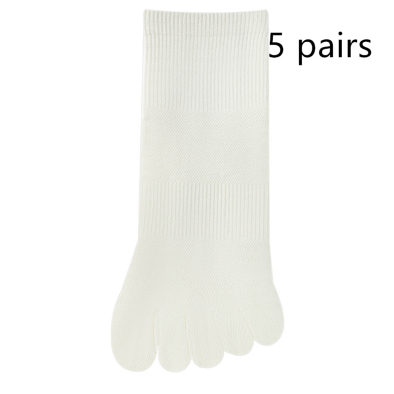 Women's Solid Color Simple Short Thin Five Toe Socks