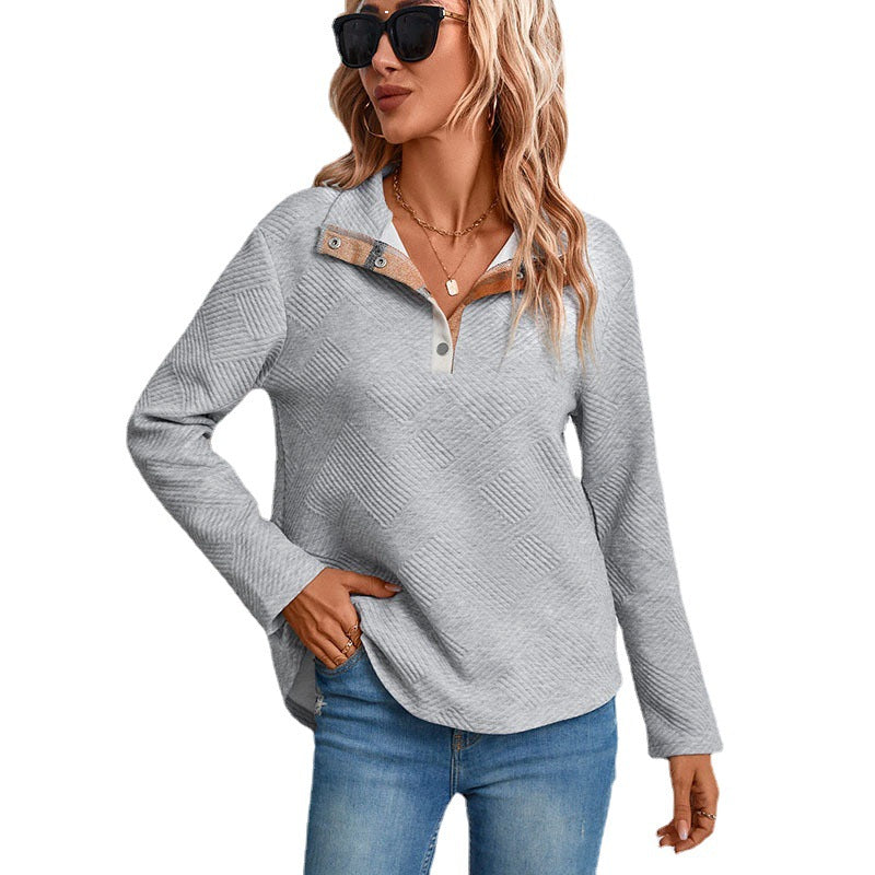 Autumn New European And American Women's Clothing Long Sleeve Plaid Patchwork Sweater