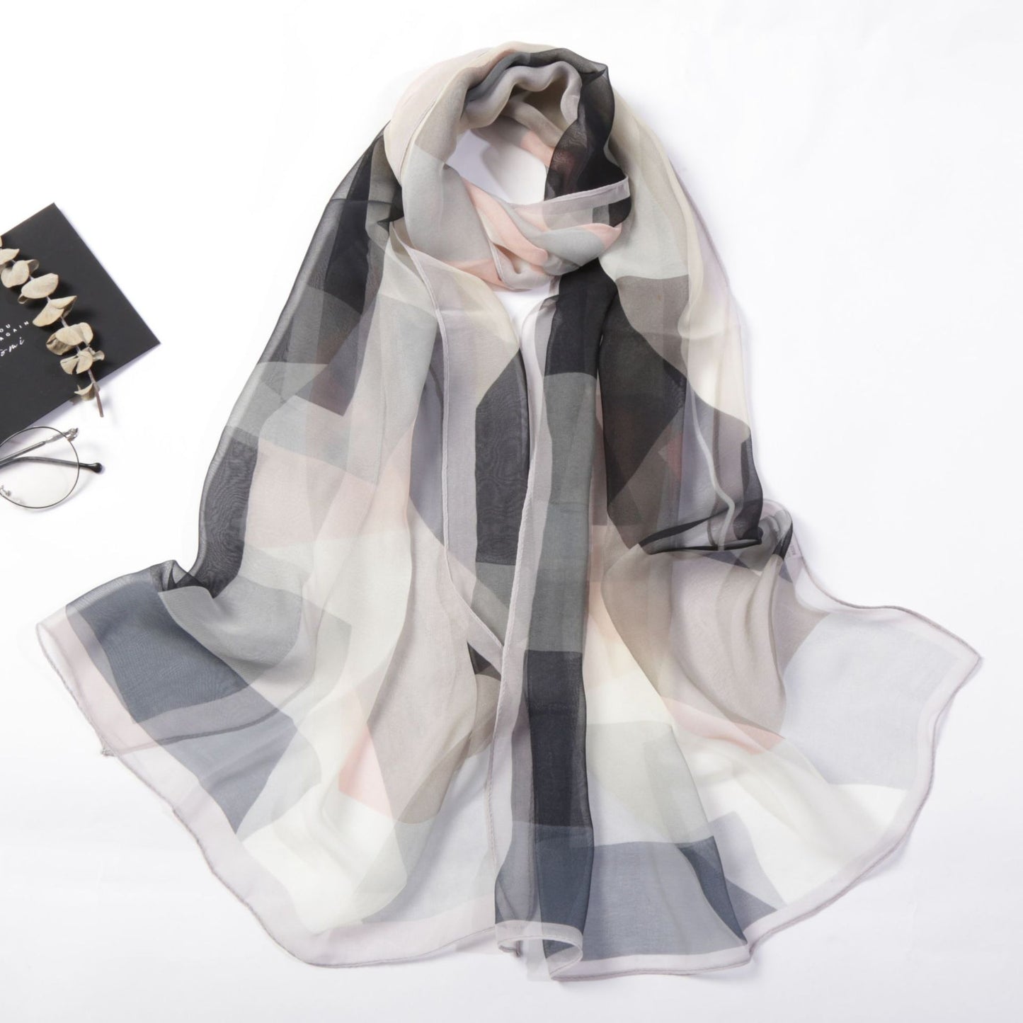 Casual Colorful Triangle Geometric Light And Delicate Silk Scarves