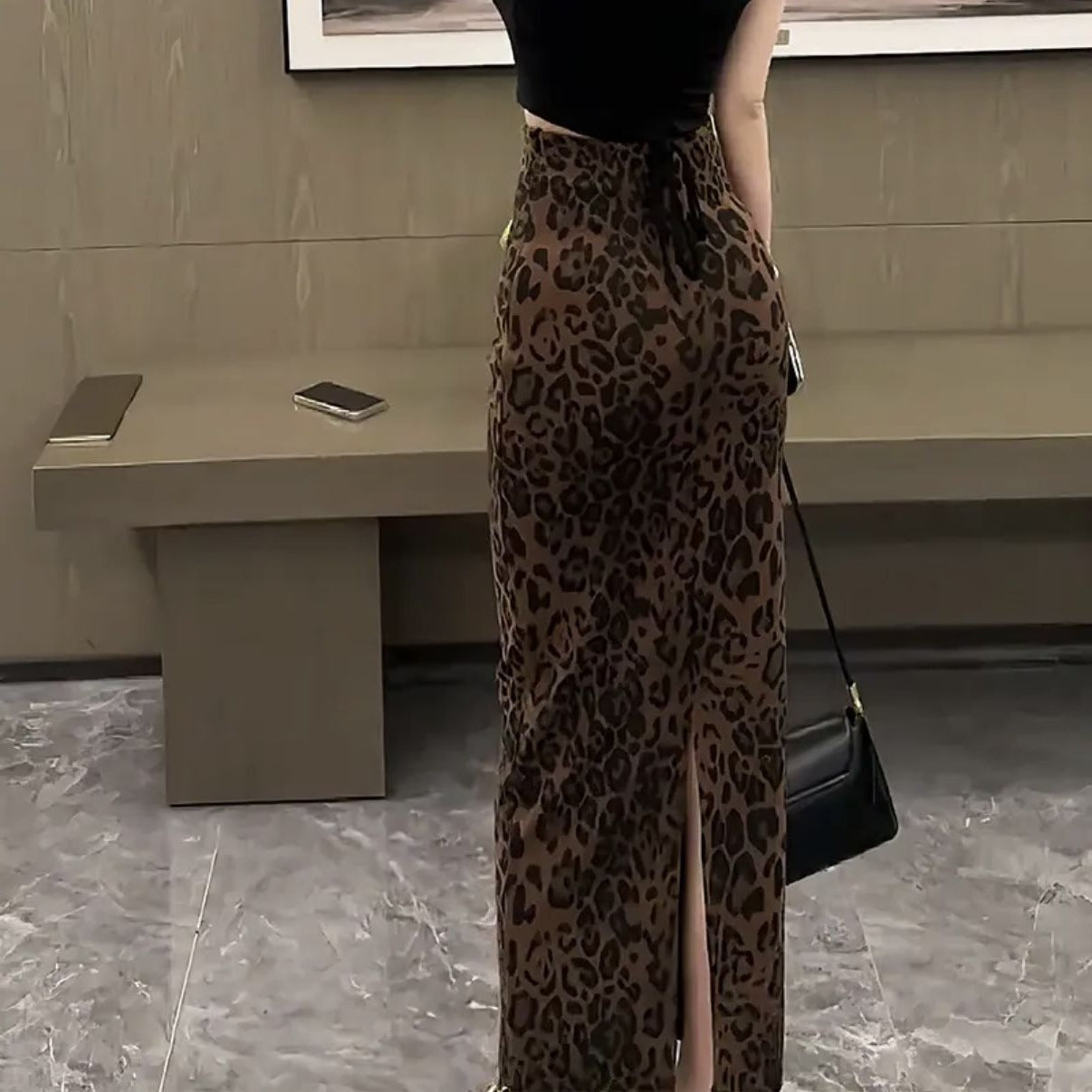Sexy, Chic Leopard-print Skirt For Womenautumnwinter Style
