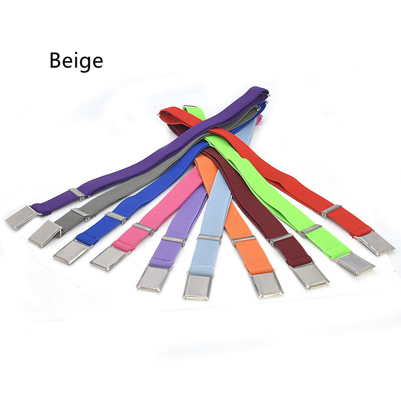 Boys And Girls Elastic Band Monochrome Pants Belt