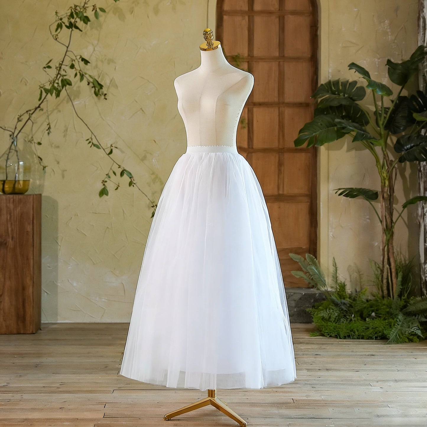 Micro-puff Mesh Boneless Extended Half Skirt