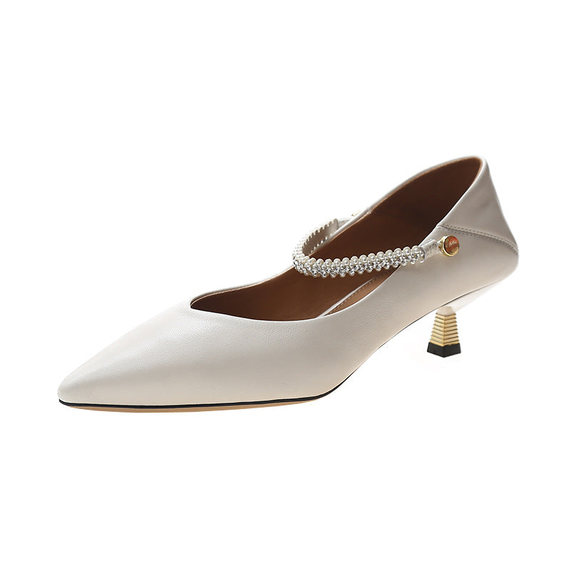 Women's First Layer Cowhide High Heels