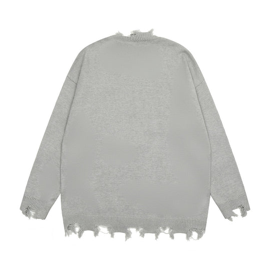 Embroidered Letter Sweater Top Lazy Casual