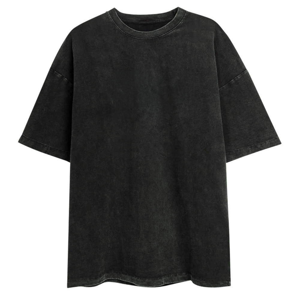 Washed Old Short-sleeved T-shirt European And American Relaxed Casual Round Neck