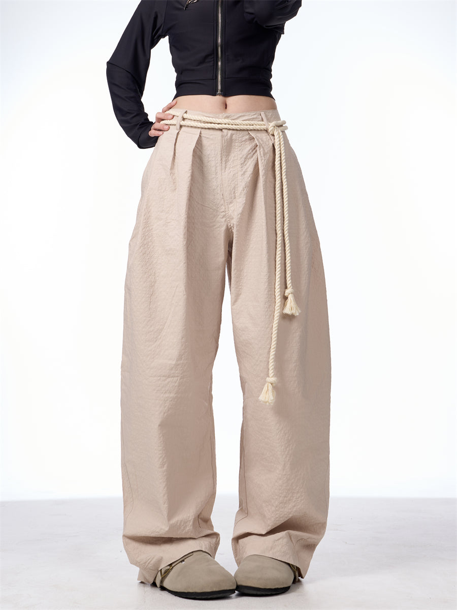 Retro Casual Pants Female Texture Machete Design