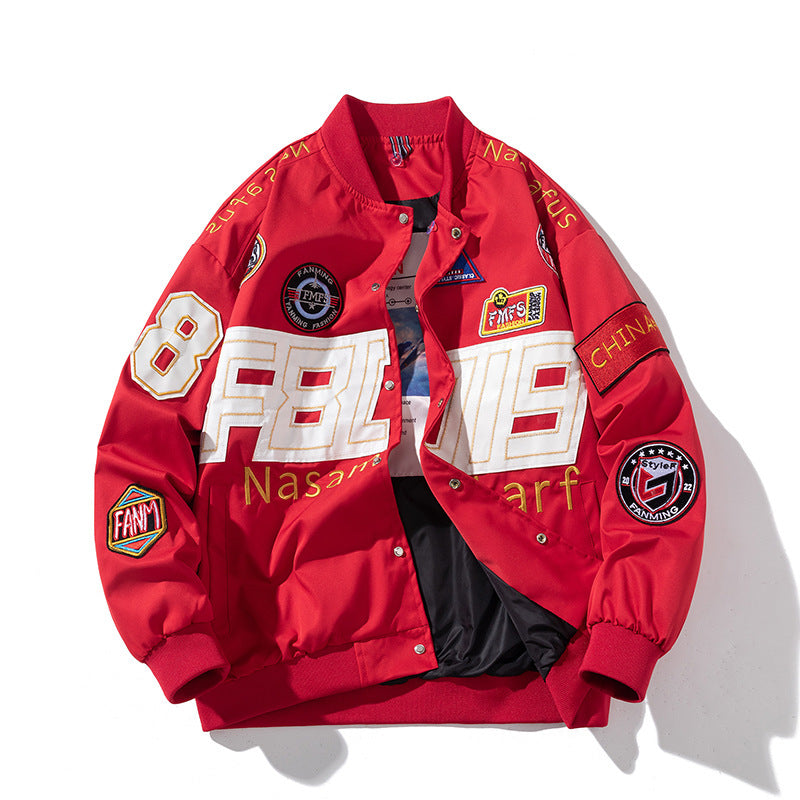 Racing Suit Thick Motorcycle Jacket Embroidered Baseball