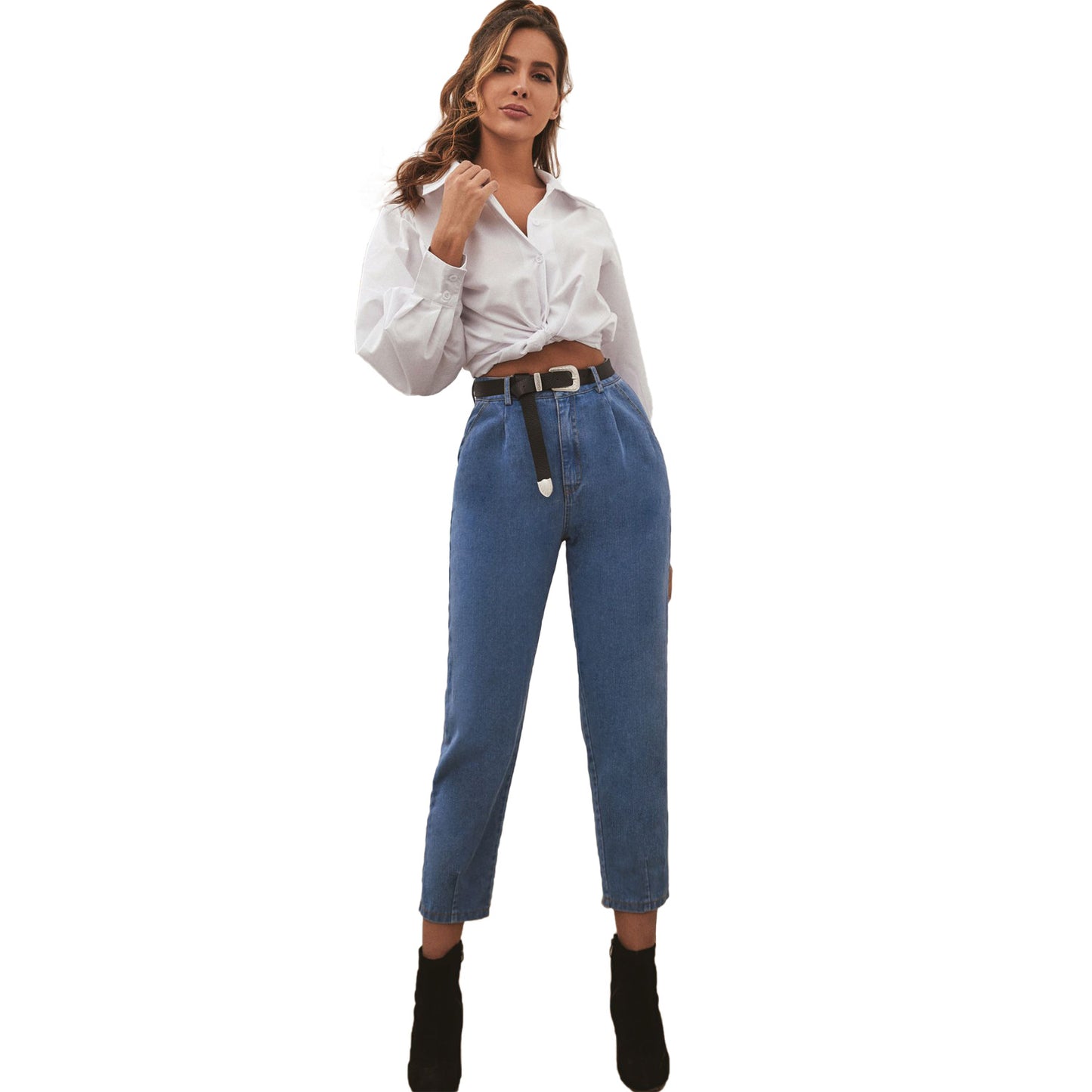 waist Ladies Denim Trousers