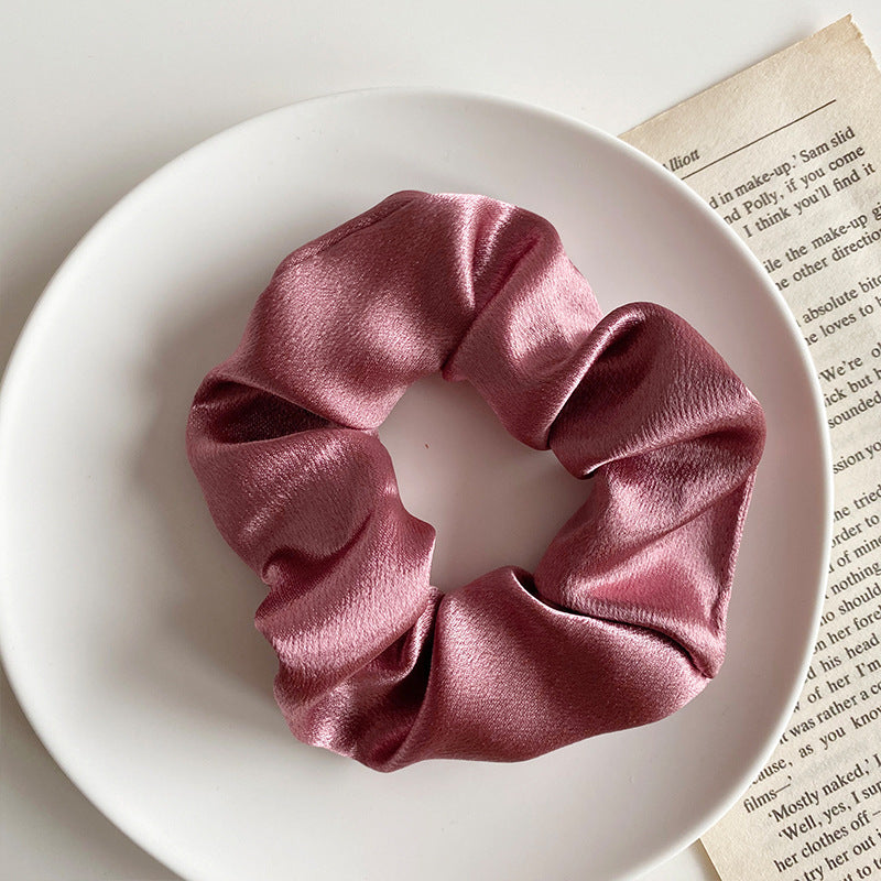 French Vintage Satin Large Intestine Hair Tie