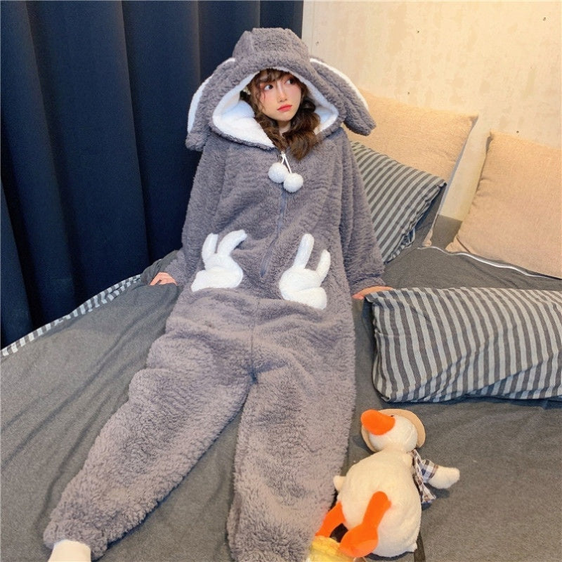 Cute Ears Long-sleeved One-piece Loungewear