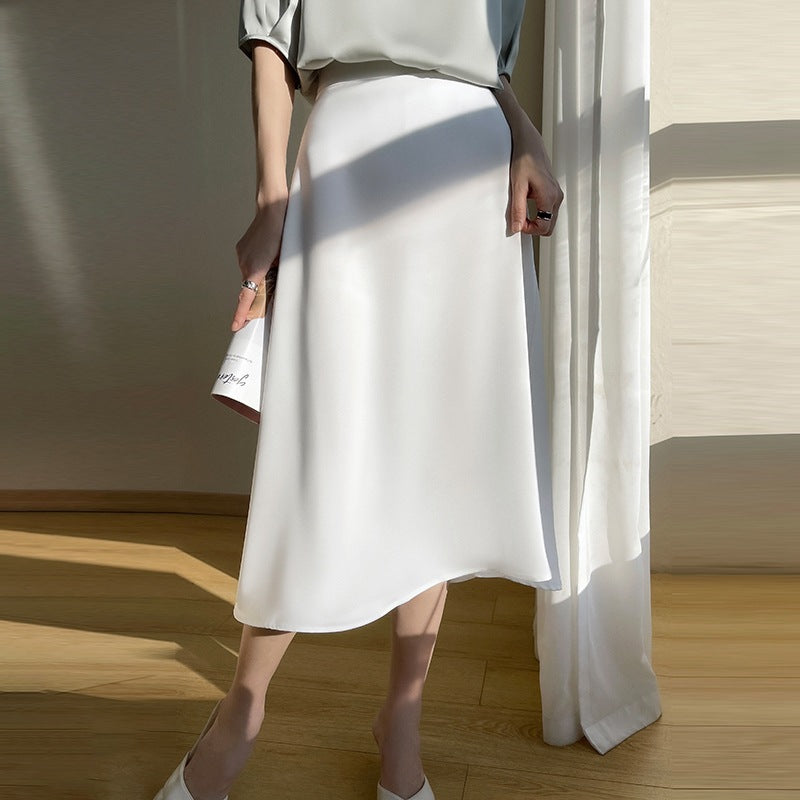 Half-length Women's Gauze Skirt Fishtail Sheath High Waist Long Skirt