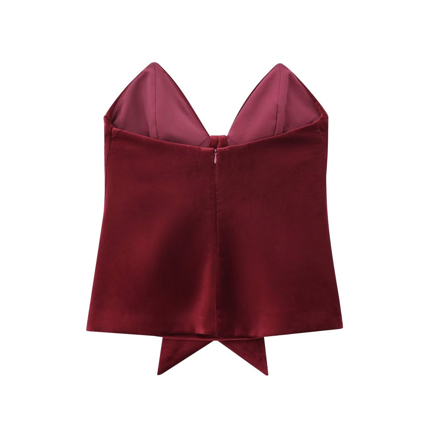 Fashion Design Bow Velvet Top