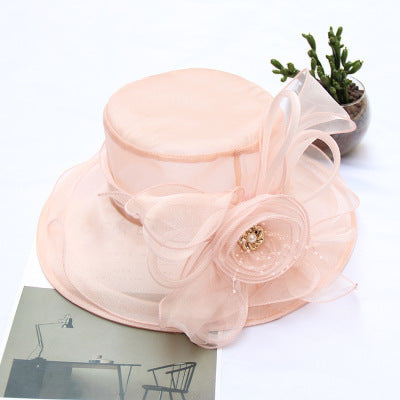 Fashion Gauze Flower Hat Wedding Dress Shadow