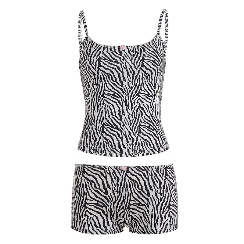 Seamless Strap Mini Skirt And Top Set