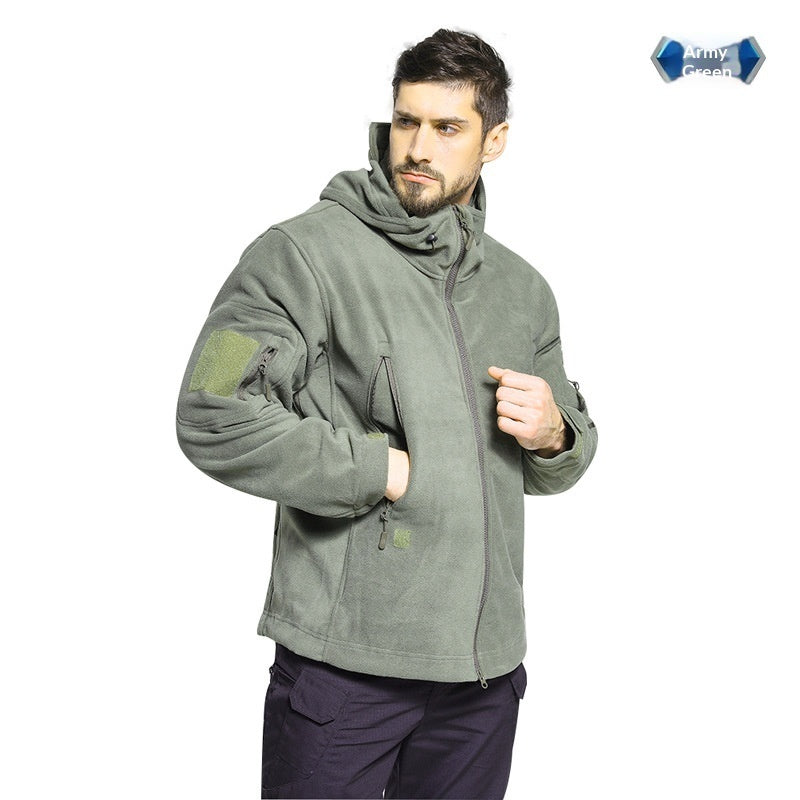 Outdoor Sports Fleece-Lined Hooded Insulated Polar Fleece Jacket