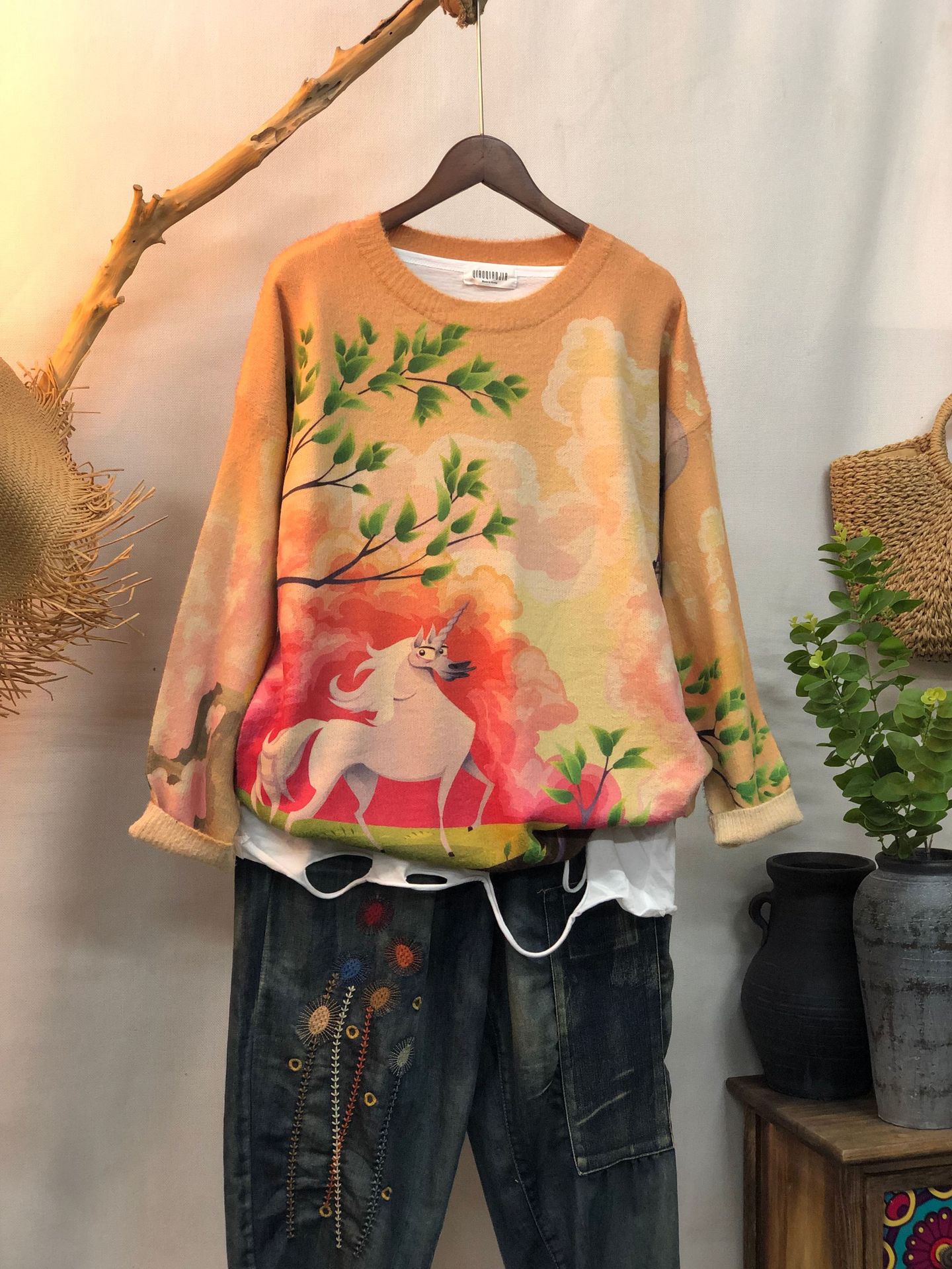 New Women's Loose-fitting Round-neck Sweater For Outerwear