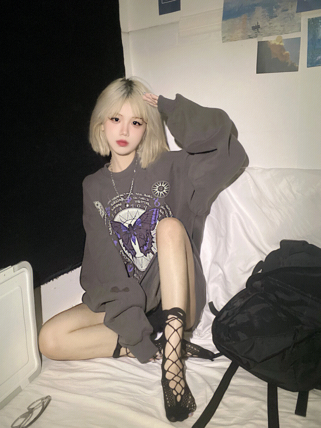 Women's Retro Butterfly Pattern Loose Sweater