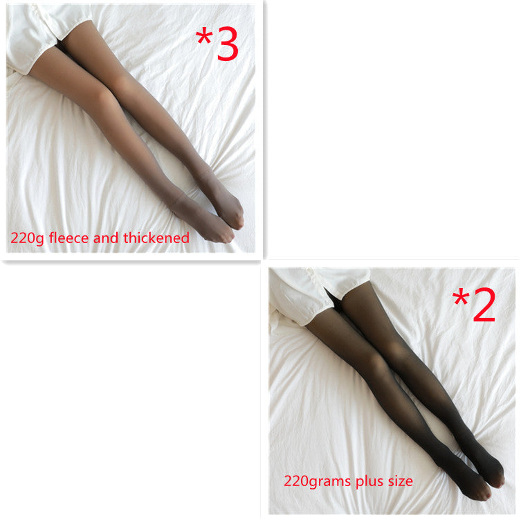 Fake Translucent Plus Size Leggings Fleece Lined Tights Fall And Winter Warm Fleece Pantyhose Women Fleece Lined Pantyhose Thermal Winter Tights