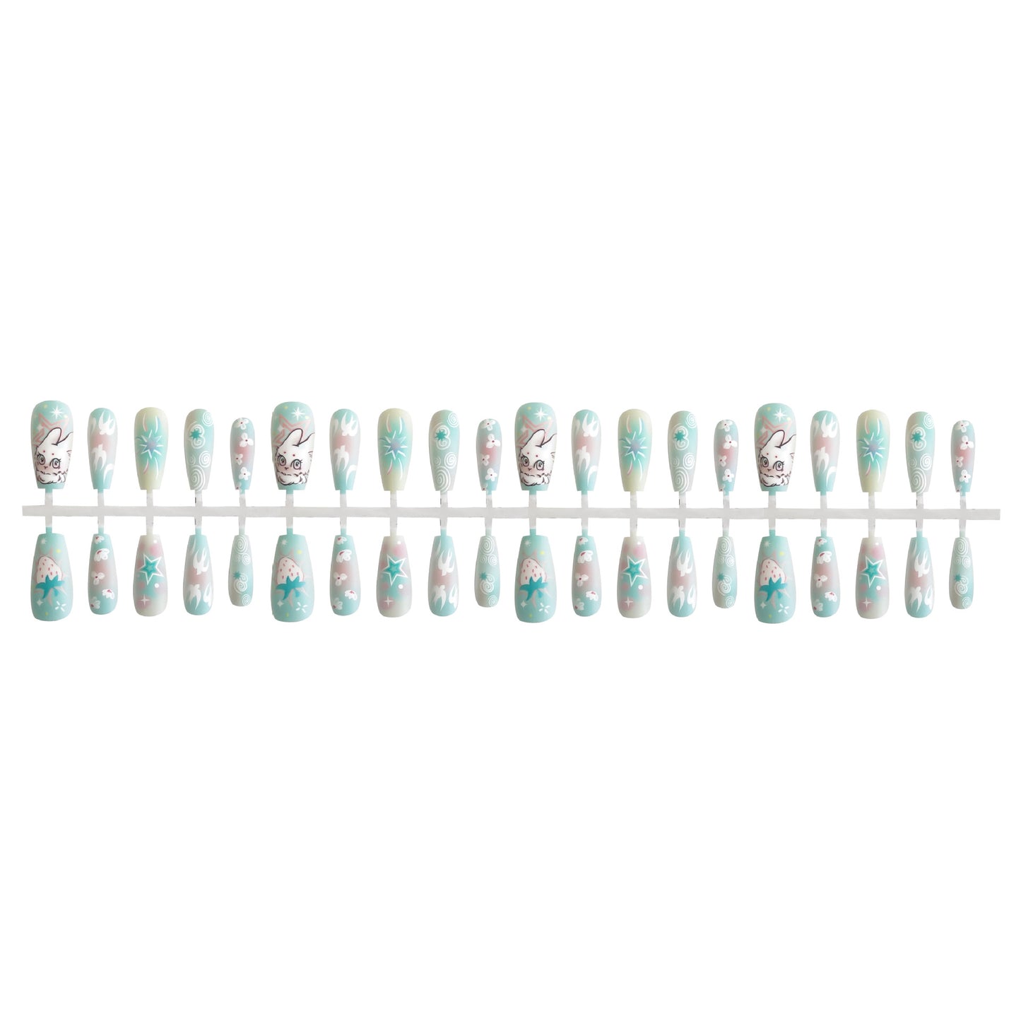 Cartoon Cute Rabbit Middle Ladder Fake Nails Nail Polish