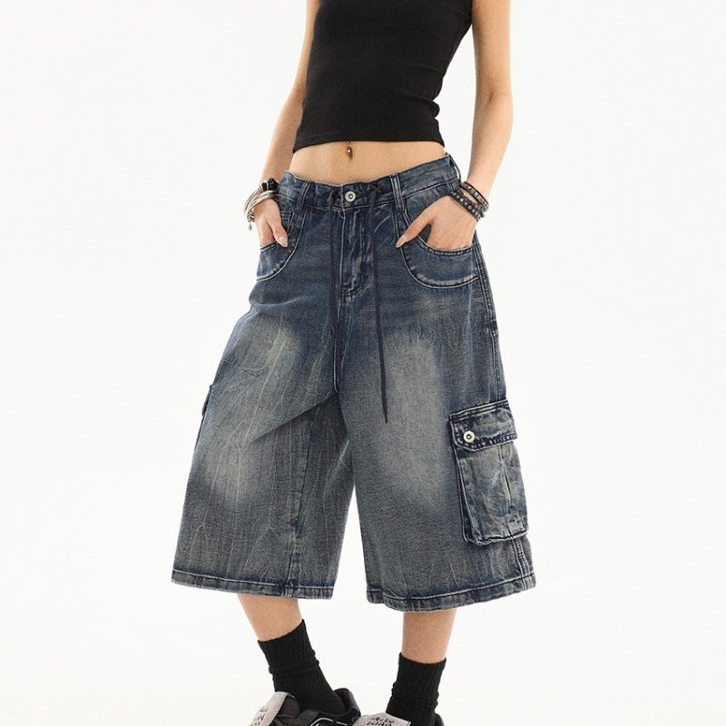 Womens Relaxed-fit Straight-leg Pants With Multiple Pockets In An American Style