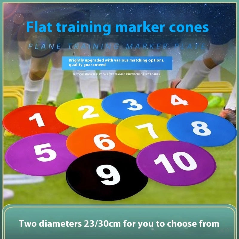 Digital Sign Plate Football Training Mark Plate Flat Sign Plate Letter Round Mouth Sign Plate Round Landmark Pad