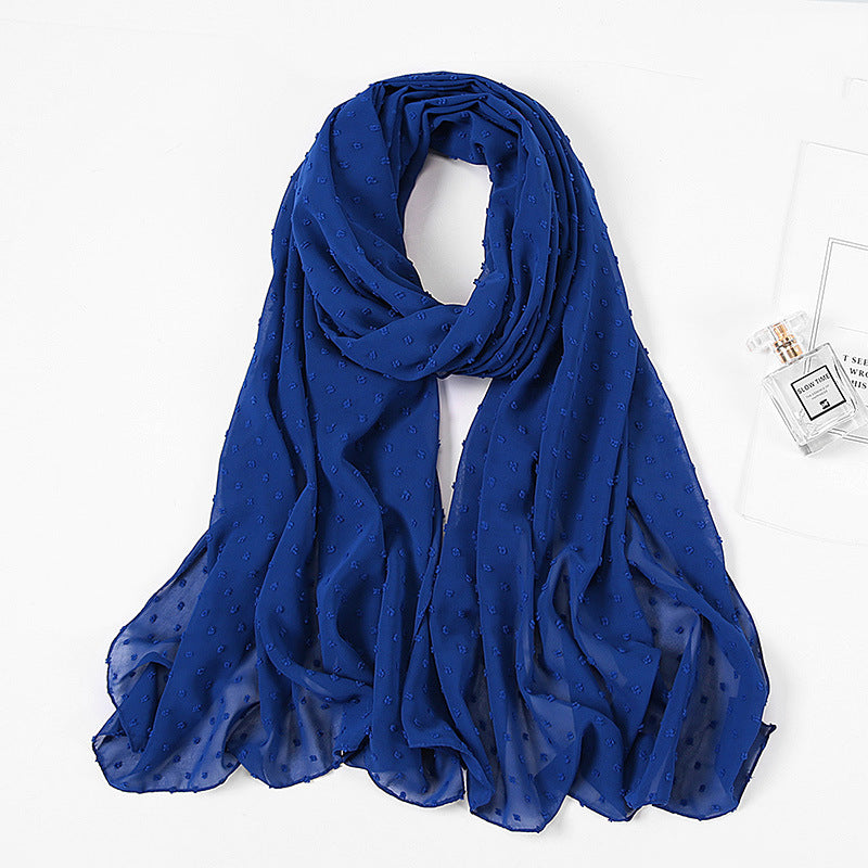 Women's Pearl Pure Color Chiffon Headscarf